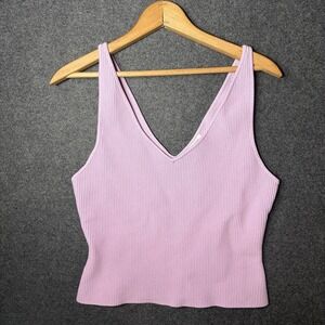 Aritzia Babaton Sculpt Knit Womens XL Purple Ribbed Sleeveless Stretch